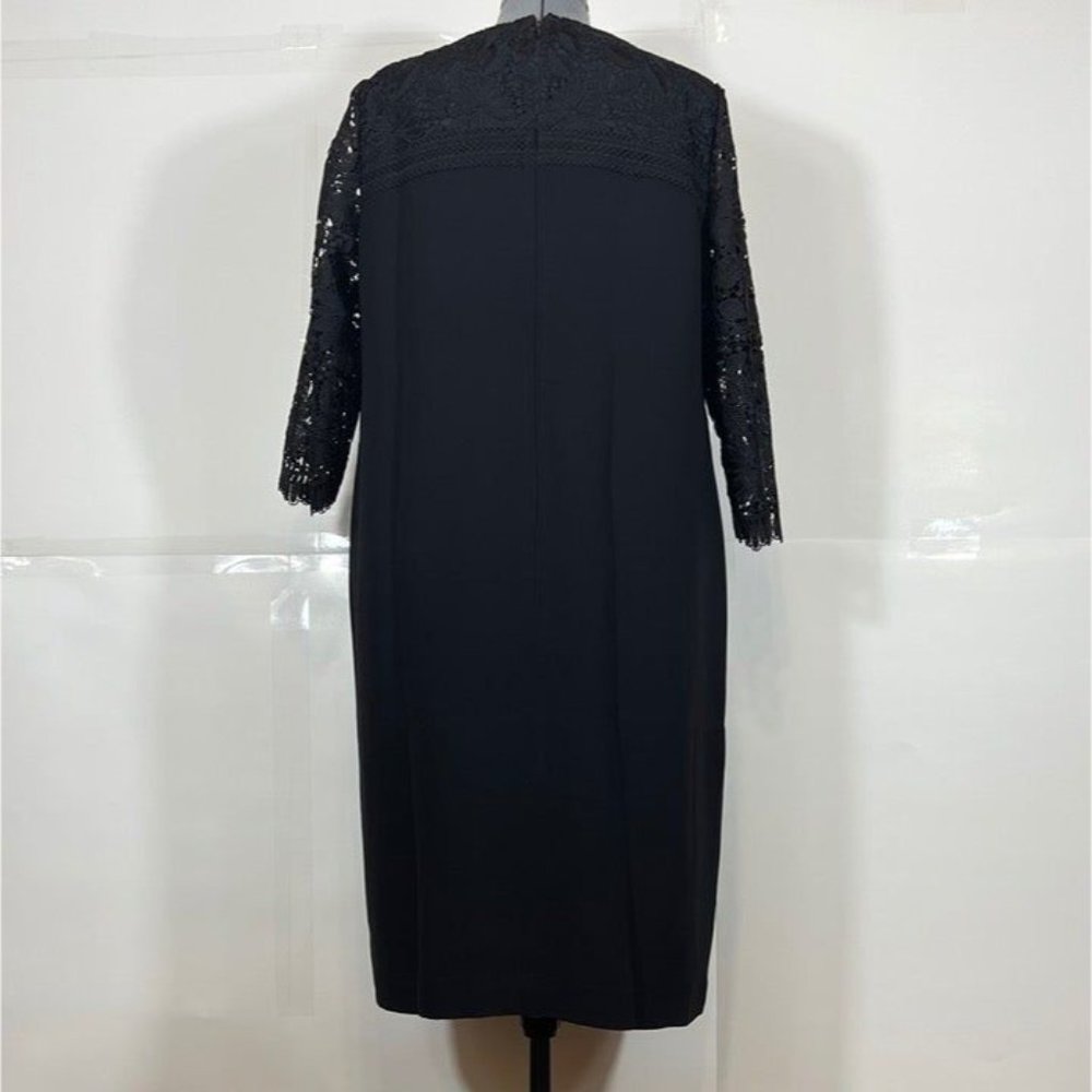 Talbots RSVP NWOT Sz 14W Illusion Floral Lace 3/4 Sleeves Dress - Picture 9 of 11